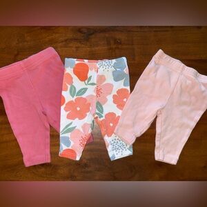 Carter's Pink and Floral Kids Leggings Trio